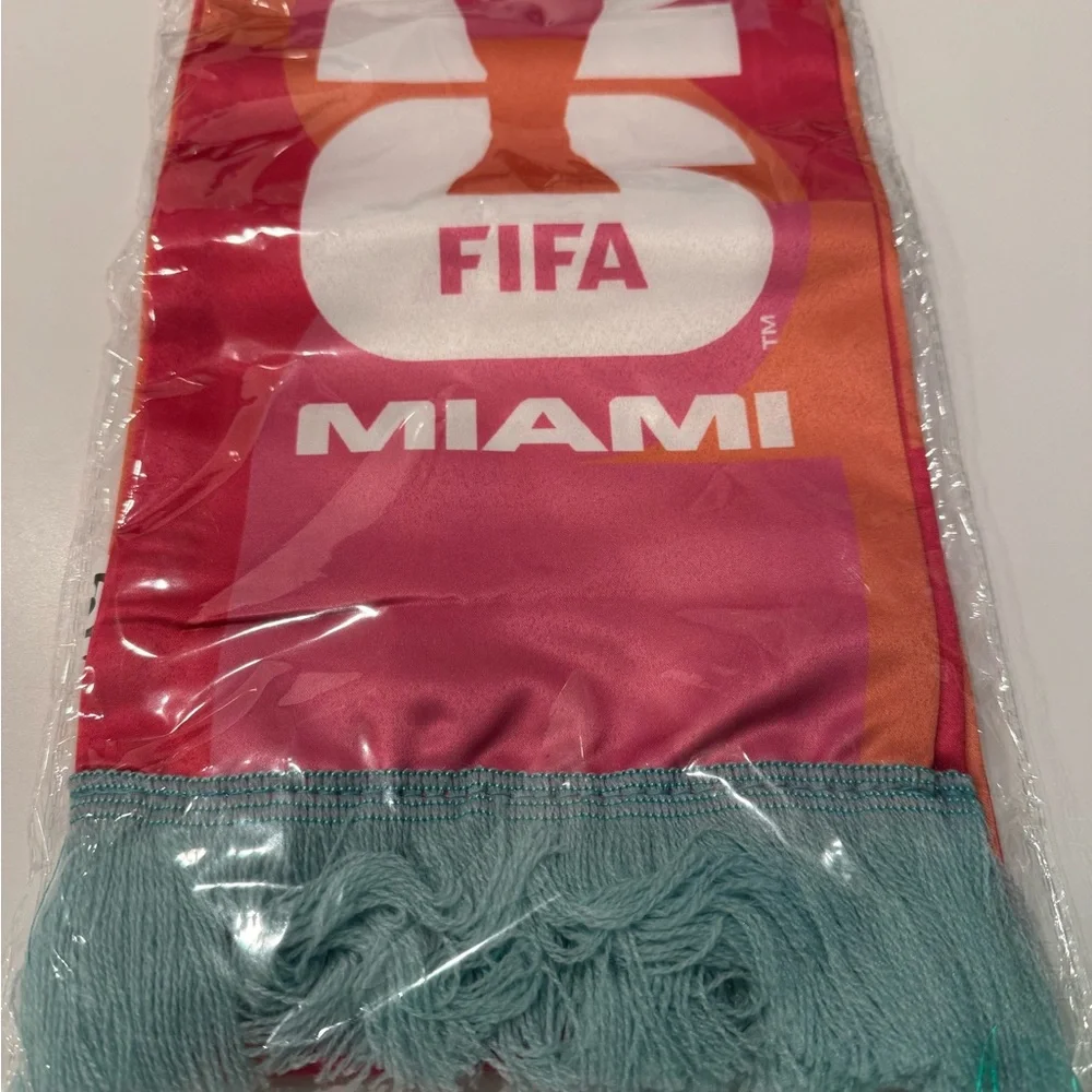 FIFA Soccer 2026 World Cup Miami Bright Logo Scarf MIP NEW!